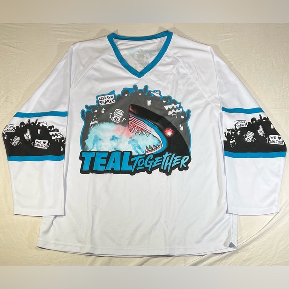 NHL | Shirts | San Jose Shark Teal Together Jersey Shirsey Adult M Sga | Poshmark